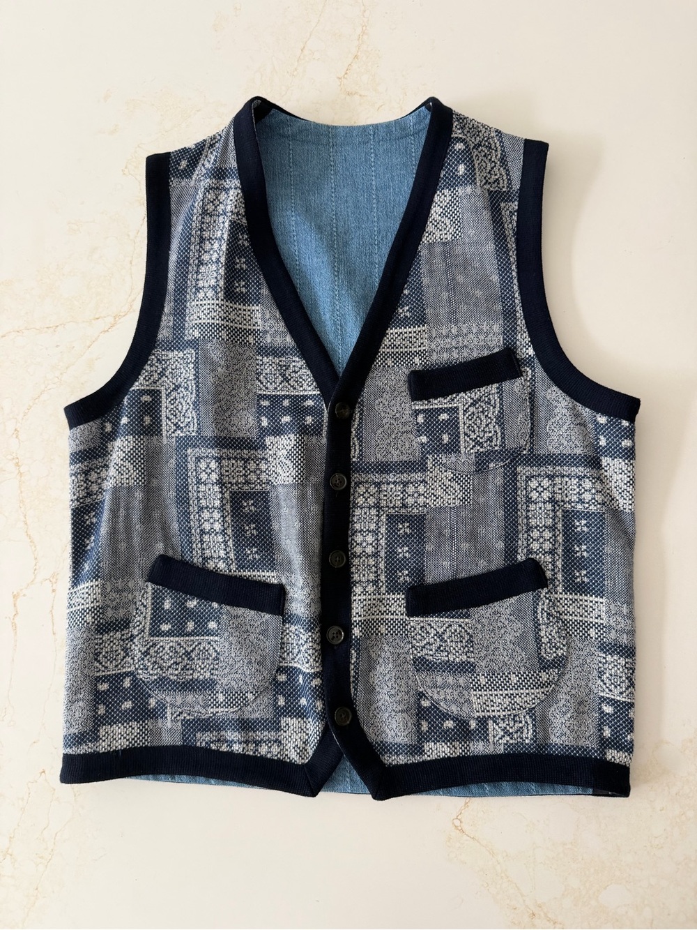 L’Egoiste blue patchwork vest - Picture 2 of 10